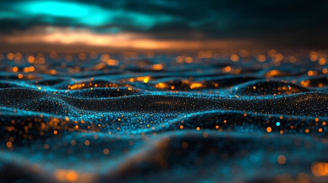 Visualization in high-definition of data waves flowing in the digital domain - Powered by Adobe