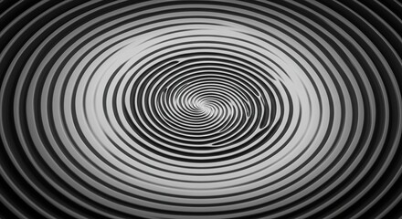 Fototapeta premium Classic Black and White Spiral Optical Illusion - Hypnotic Vortex Effect for Abstract Backgrounds and Graphic Design.