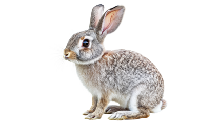 Friendly rabbit in its natural pose and habitat