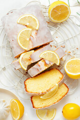 Lemon Butter Cake with Lemon Glaze.top veiw
