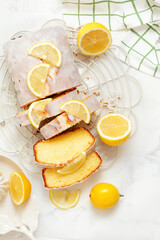 Lemon Butter Cake with Lemon Glaze.top veiw