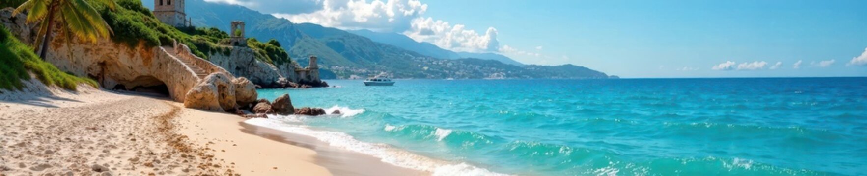 Torre Zozzoli sulla spiaggia di Lizzano con mare aperto, alta quota, azzurro