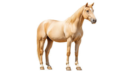 Graceful palomino horse in sunlight