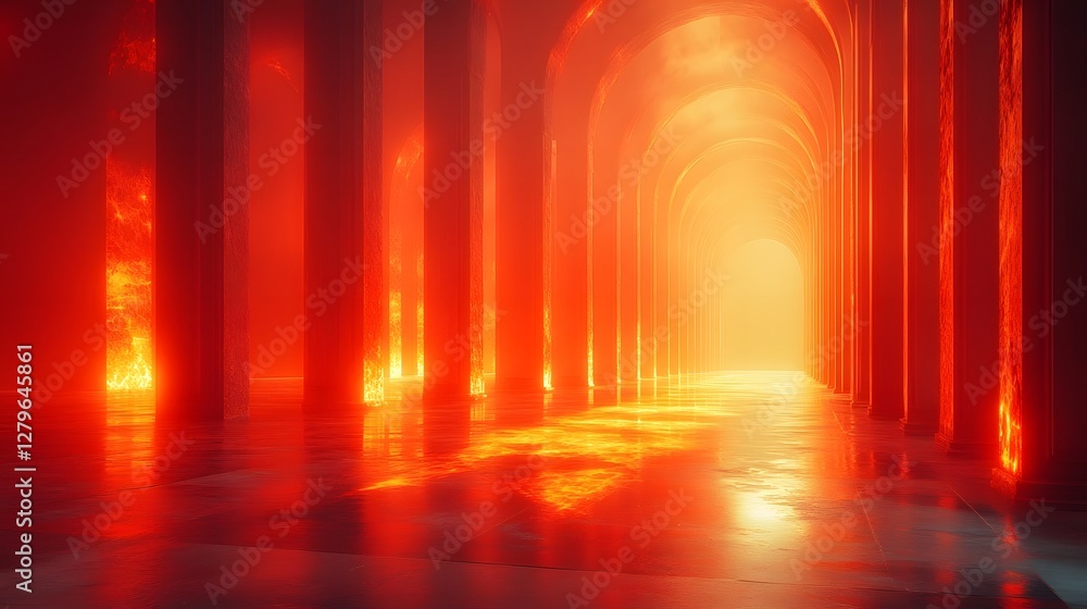 Poster mesmerizing light structures in a futuristic digital art showcase