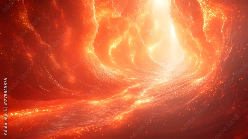 Poster mesmerizing futuristic light structures in a cutting edge digital art showcase in 2024