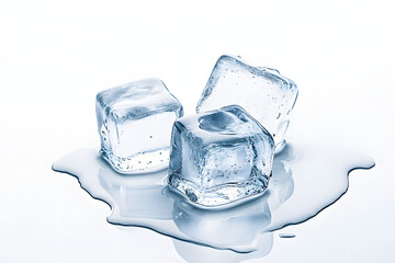 ice cubes isolated on a white background