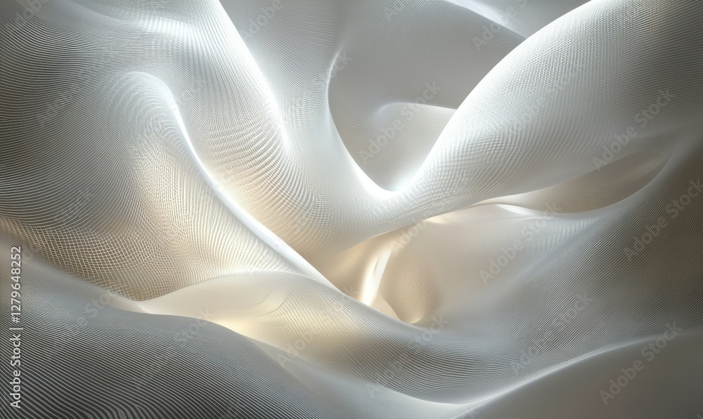 Poster abstract artistic patterns of soft glowing lines and shapes, symbolizing fluidity, creativity, and d