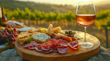Wine tasting during the grape harvest