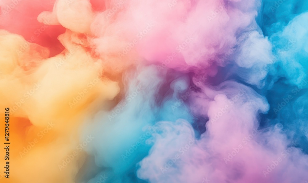 Aufkleber abstract colorful mist glowing dynamically with vibrant hues, creating an ethereal and artistic back