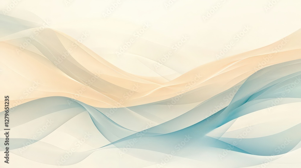Poster elegant abstract background with flowing lines in soft pastel colors