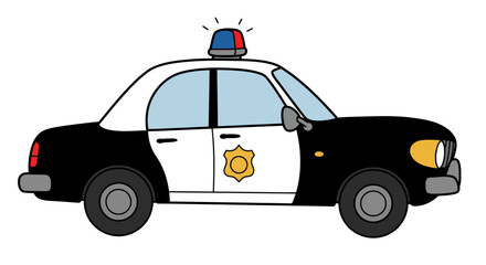 Police Car Cartoon Toy No Background Vector