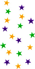 Colorful Glittering Stars for Mardi Gras Decoration