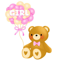 Baby girl,Baby Bear,It’s a girl Clipart 
