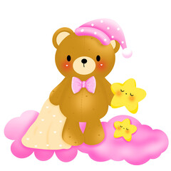 Fototapeta premium Baby girl,Baby Bear,It’s a girl Clipart 