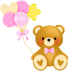 Baby girl,Baby Bear,It’s a girl Clipart 