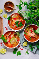 Traditional Thai Tom Yum Soup with Shrimp. .style hugge