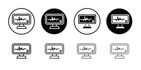 ECG monitor icon Thin line flat illustration