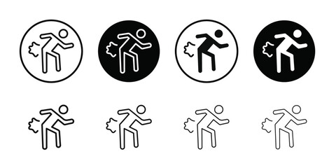 Farting icon Thin line flat illustration
