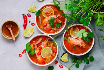 Traditional Thai Tom Yum Soup with Shrimp. .style hugge