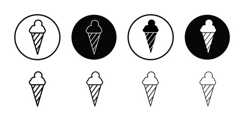 ice cream cone icon Thin line flat illustration