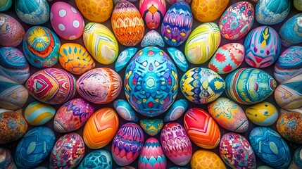 Easter kaleidoscope with symmetrical patterns in jewel tones 169