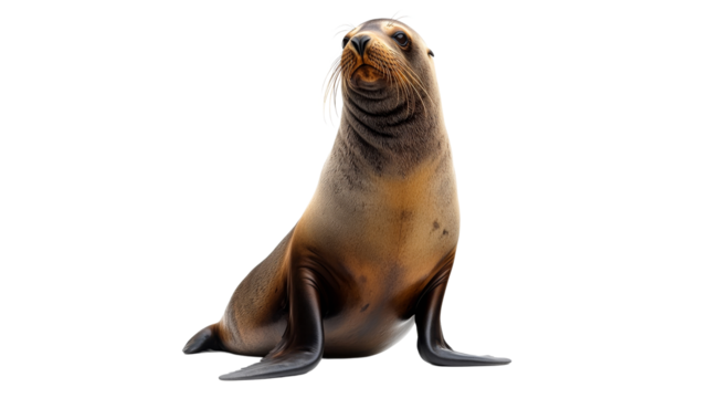 Sea lion resting on a rock in a coastal area