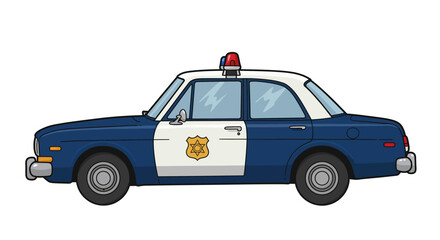 Police Car Cartoon Toy No Background Vector