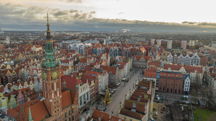 Obraz premium panorama of the old town of gdansk poland