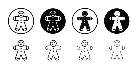 Fototapeta premium Man cookie icon Thin line flat illustration