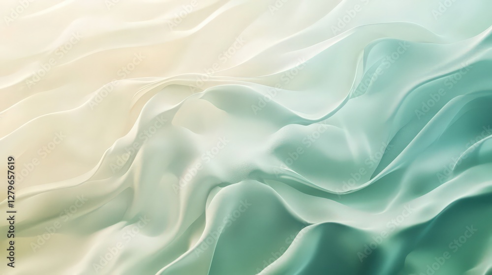 Poster abstract pastel waves: serene and fluid design with soft gradient colors