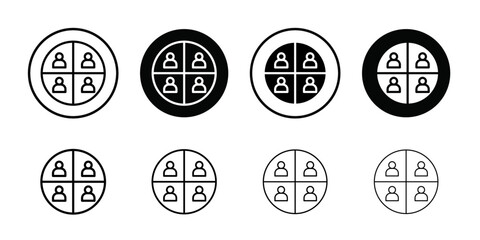 People segmentation icon Thin line flat illustration