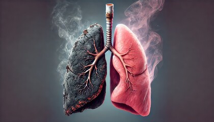 Smoking Effect on Lungs with Toxic Smoke