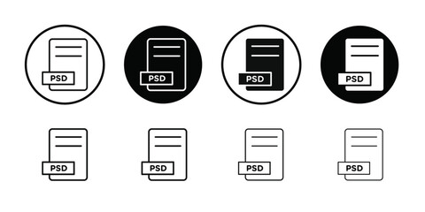 PSD File Format Icon Thin line flat illustration