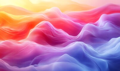 Obraz premium Smooth, undulating waves create a mesmerizing abstract landscape with vibrant colors blending seamlessly