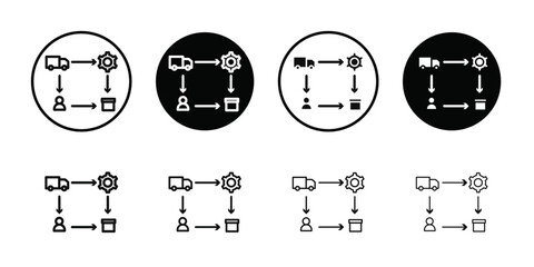Supply chain process icon Thin line flat illustration