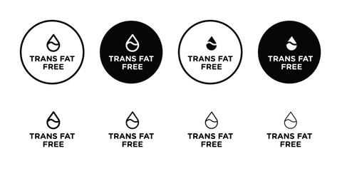 Trans fat free icon Thin line flat illustration
