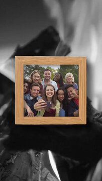 Vertical Basic Square Wood Frame Overlay