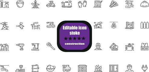 MobileA set of line icons related to construction. Construct