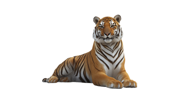 Realistic tiger resting in a serene pose