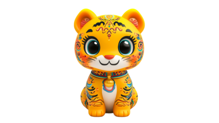 Artistic colorful tiger figure