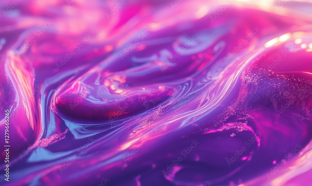 Poster dynamic abstract background in vivid purple and pink hues with intricate swirling patterns and glowi