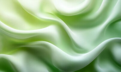 Obraz premium Luxurious green satin fabric flowing and forming soft folds, creating a beautiful backdrop for designs related to fashion, luxury, or elegance