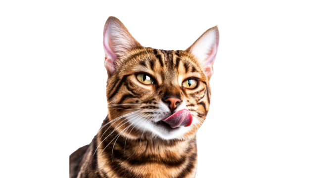 Playful Bengal cat with a curious expression