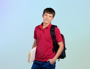 Portrait of smiling happy boy student. Education concept.