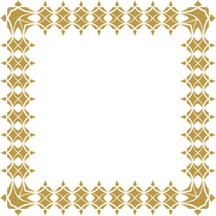 Intricate Square Shape Gold Pattern Border Frame