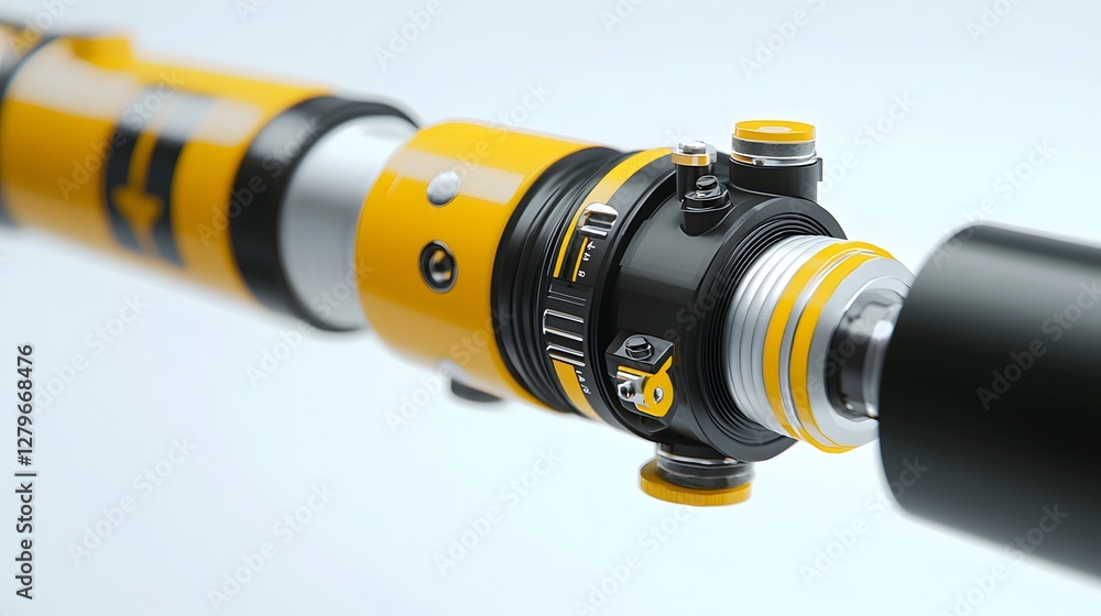Fototapete 3d rendered animation showcasing the smooth and precise extension and retraction of a hydraulic cyli