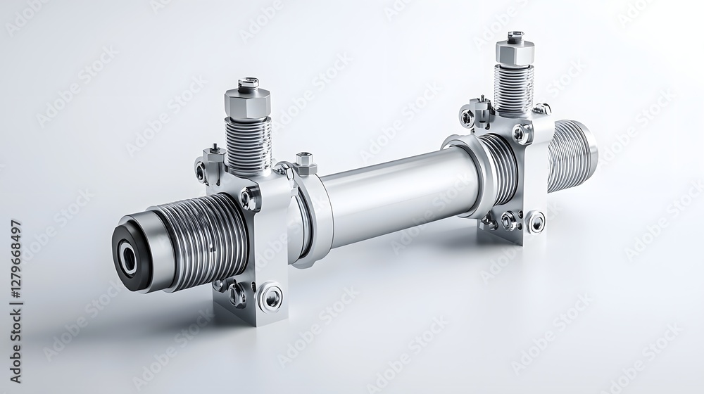 Fototapete 3d rendered animation showcasing the smooth extension and retraction of a hydraulic cylinder a criti