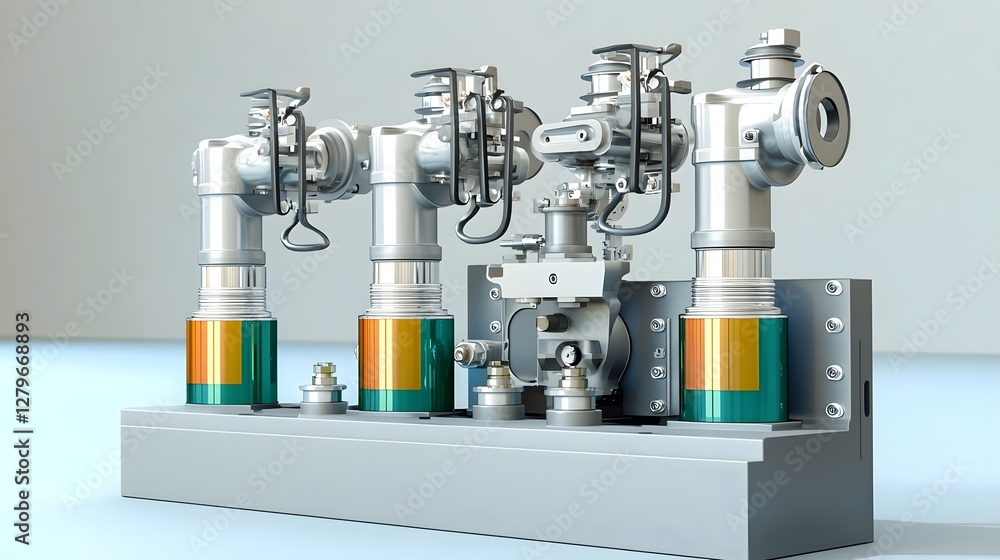 Fototapete a detailed cross section of an air powered piston engine showcasing the intricate mechanical design 