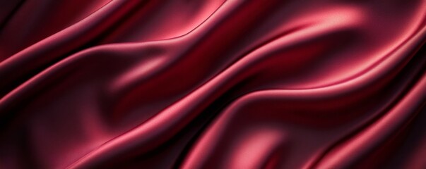 Obraz premium Smooth red satin fabric with elegant flowing waves