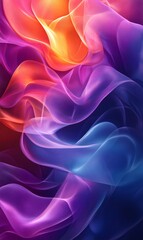 Obraz premium Colorful, flowing abstract waves create a dynamic visual effect